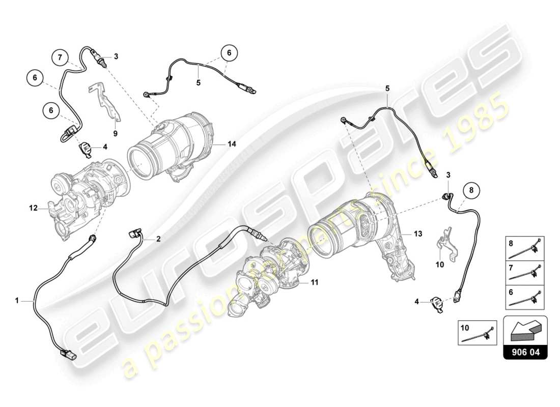 lamborghini urus (2022) sonde lambda opf schéma des pièces