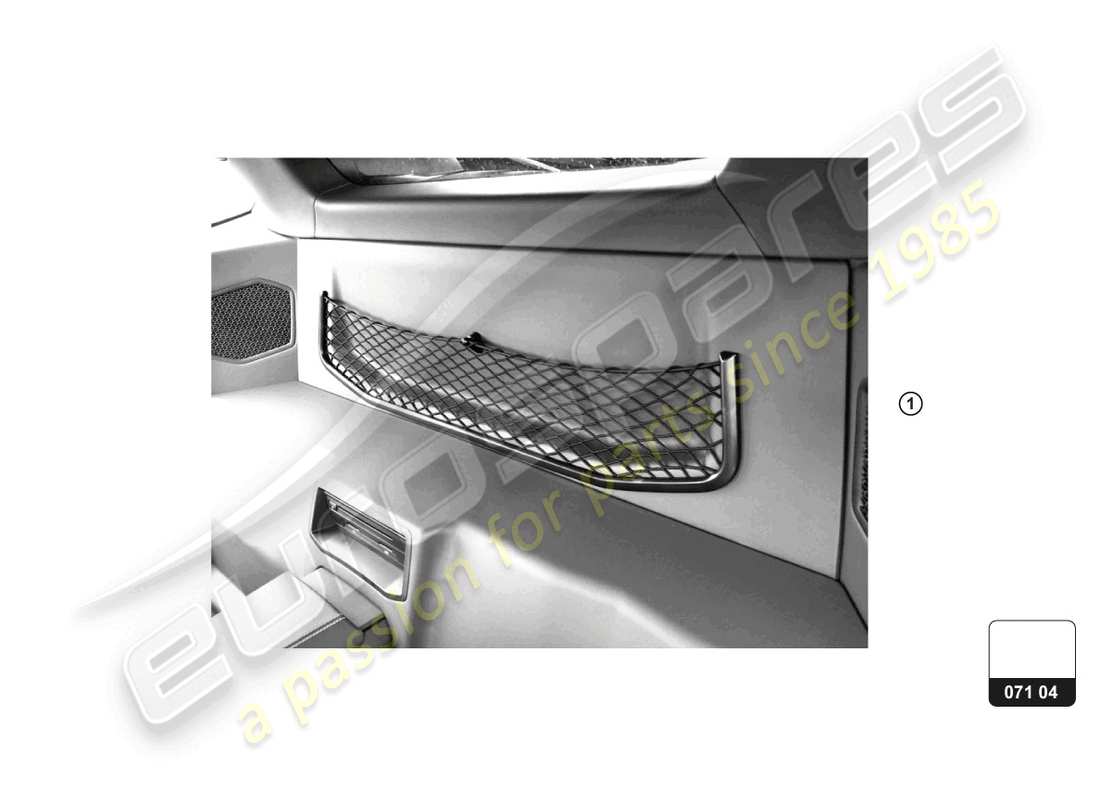 lamborghini huracan sto (accessories) poche en maille schéma des pièces