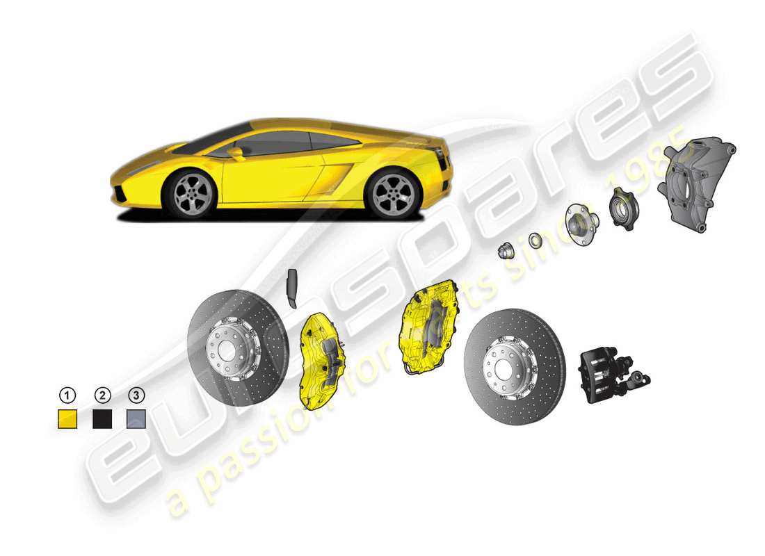 lamborghini superleggera (accessories) kit de rétrofit pour frein céramique schéma des pièces