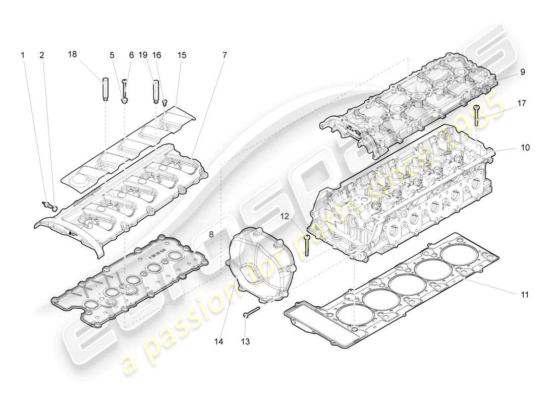 lamborghini gallardo coupe (2007) culasses cylindres 1 schéma des pièces