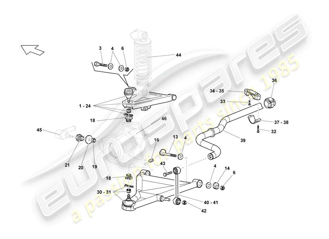 lamborghini reventon roadster wishbone schéma des pièces