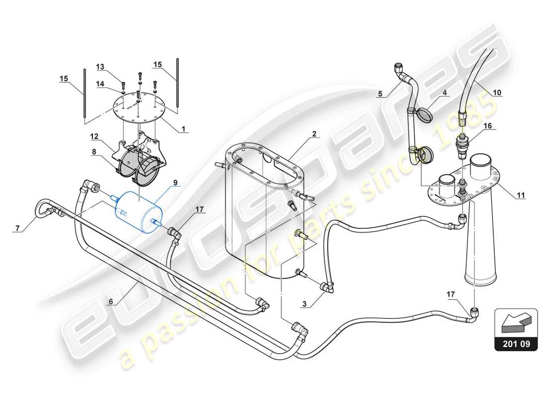 lamborghini 2018 (gt3 evo) filtre à carburant schéma des pièces