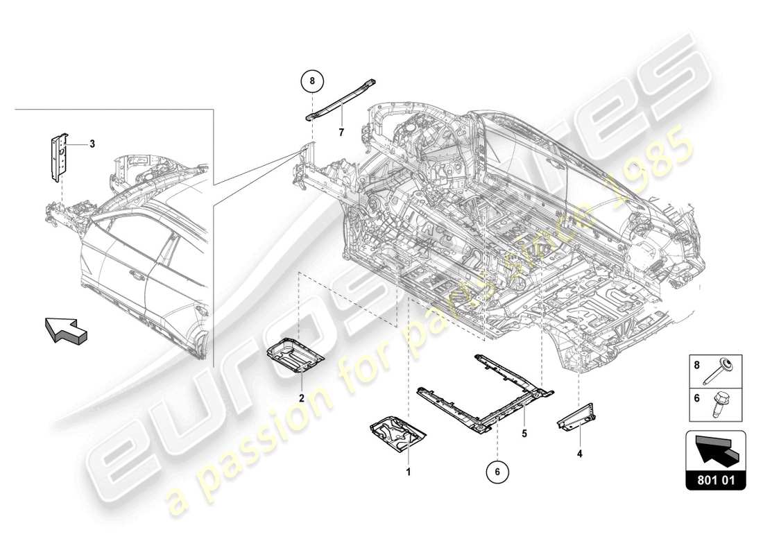 lamborghini urus s (2024) retenue pour batterie schéma des pièces