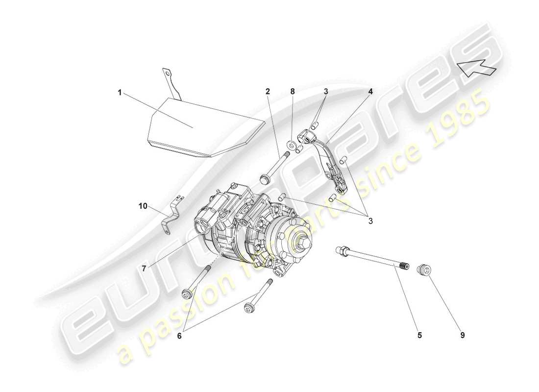 lamborghini lp550-2 spyder (2014) diagramme des pièces du compresseur de climatisation