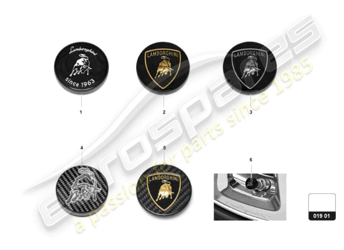 lamborghini revuelto coupe (accessories) 1 régler les enjoliveurs de roues schéma des pièces