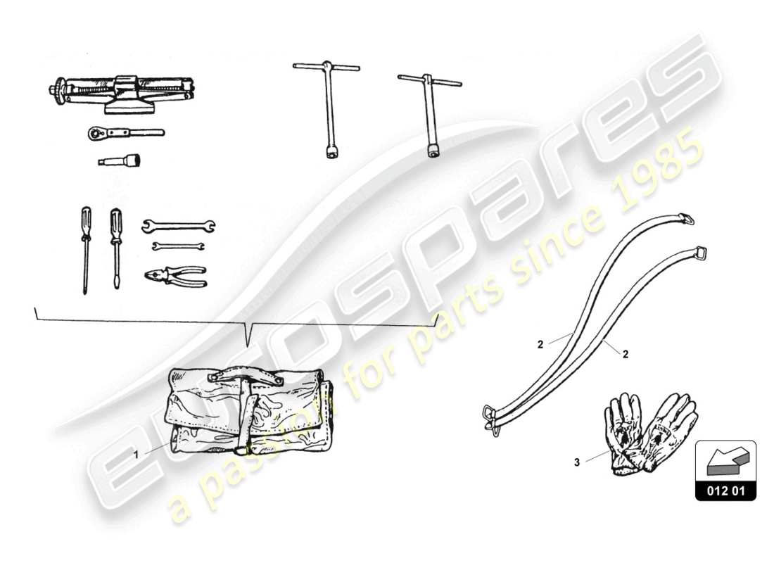 lamborghini countach 25th anniversary (1989) accessoires schéma des pièces