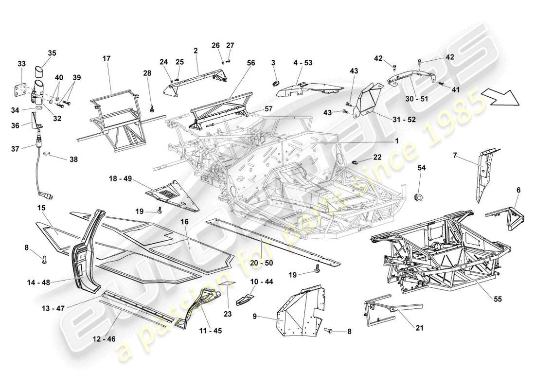 lamborghini reventon cadre schéma des pièces