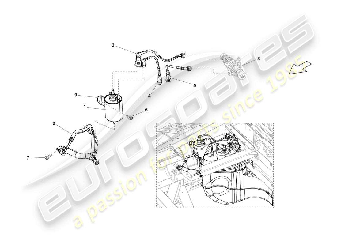 lamborghini lp550-2 spyder (2011) filtre à carburant schéma des pièces