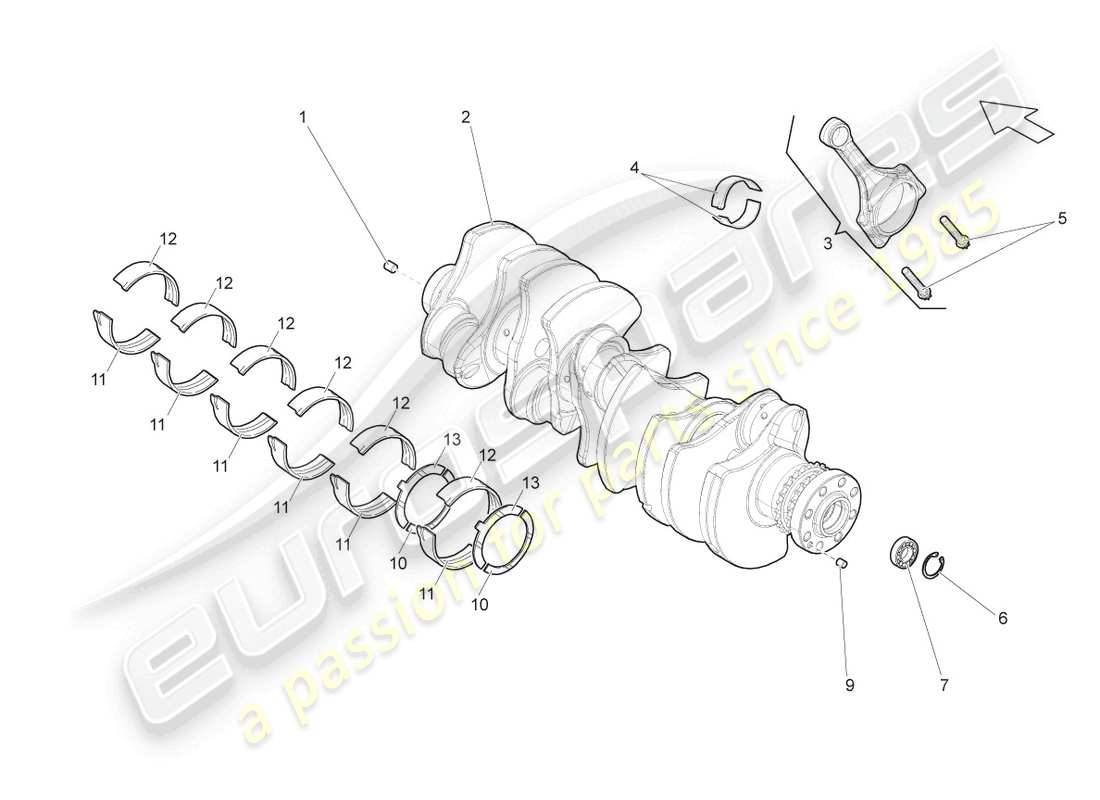 lamborghini lp560-4 coupe (2013) diagramme de pièce de vilebrequin