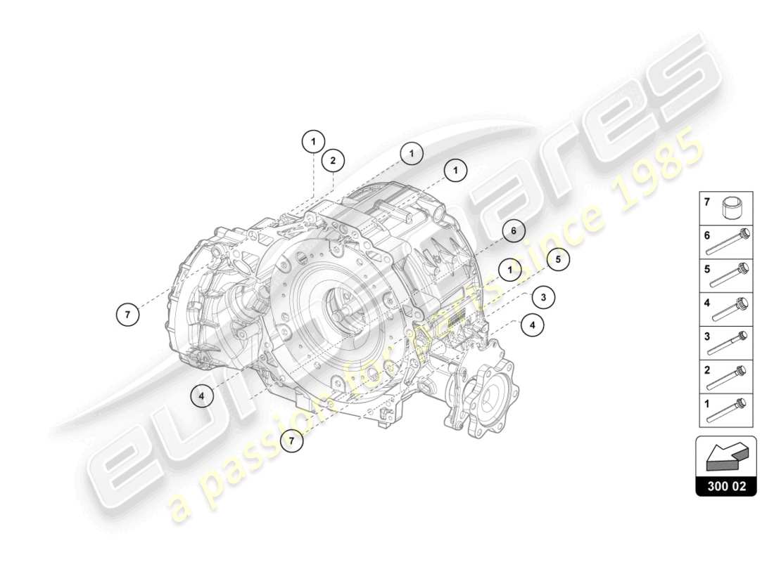 lamborghini urus s (2023) pièces d'assemblage pour moteur et boîte de vitesses 4.0 ltr. diagramme de pièce