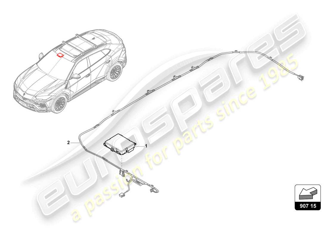 lamborghini urus (2022) unité de commande pour commandes de toit ouvrant coulissant électrique schéma des pièces