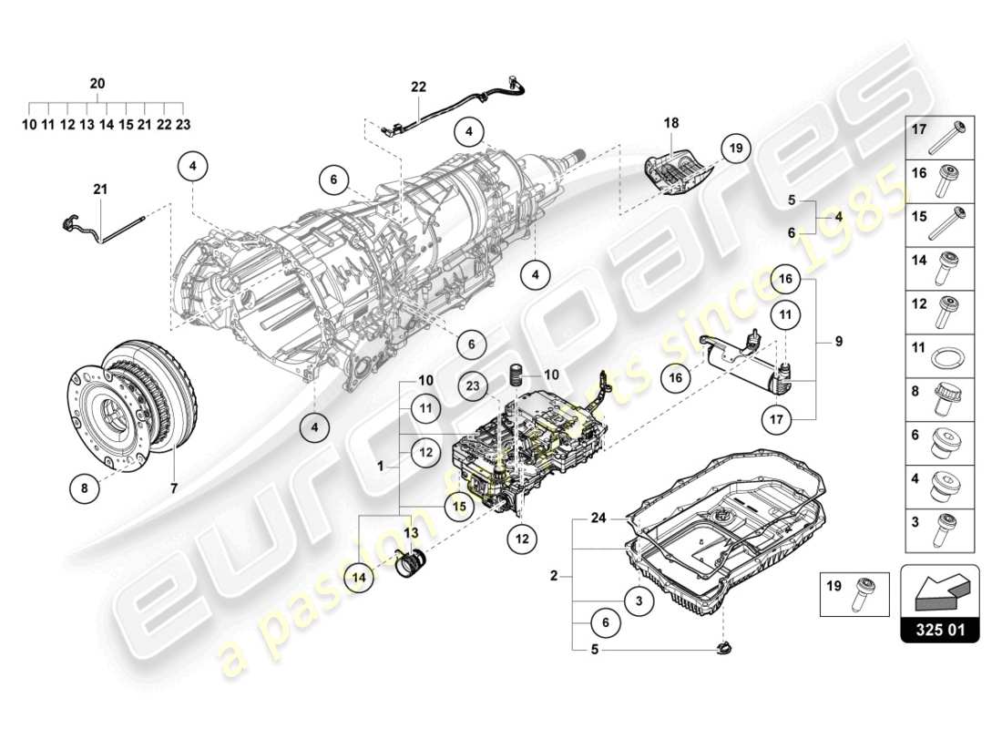 lamborghini urus (2021) mécatronique avec logiciel schéma des pièces