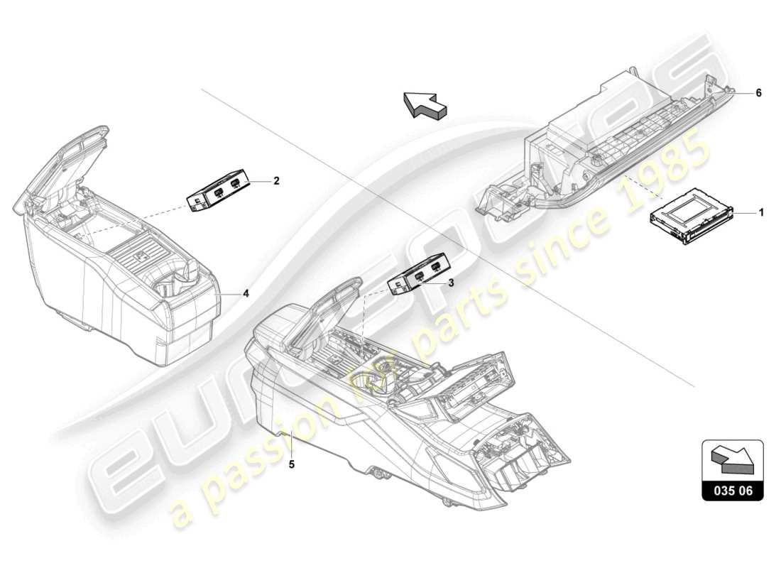 lamborghini urus (2021) connexion pour sources audio externes schéma des pièces
