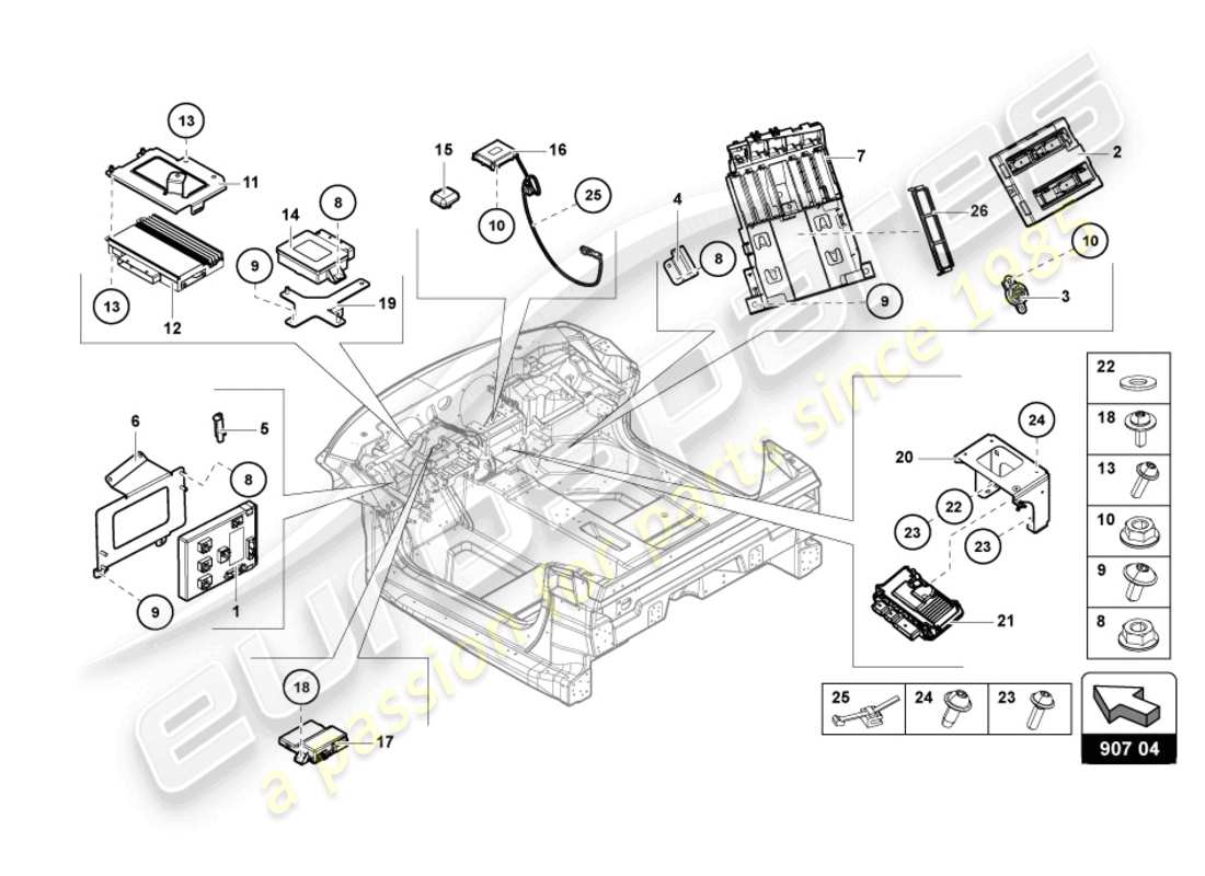lamborghini lp770-4 svj roadster (2022) schéma des pièces électriques