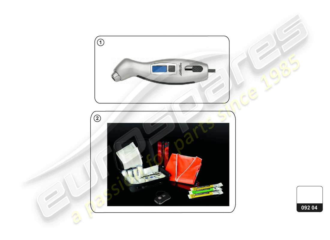 lamborghini huracan sterrato (accessories) équipement de sécurité schéma des pièces