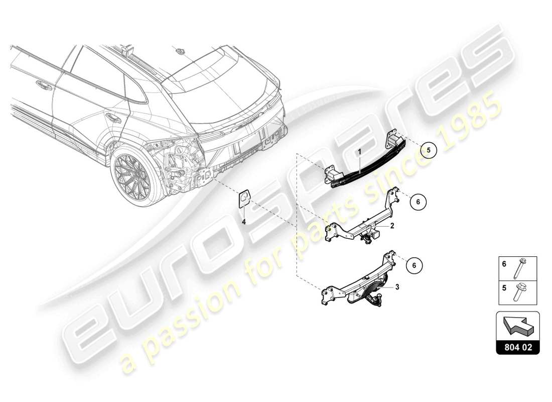 lamborghini urus (2021) retenue pour pare-chocs schéma des pièces