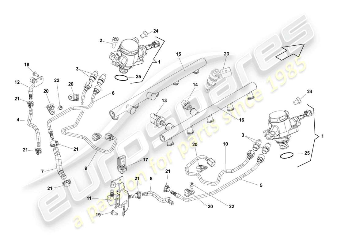lamborghini lp550-2 spyder (2010) schéma des pièces de la pompe à carburant