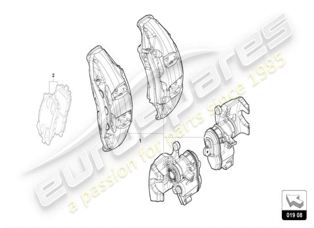 lamborghini urus performante (accessories) kit de rénovation pour étrier de frein couleur schéma des pièces