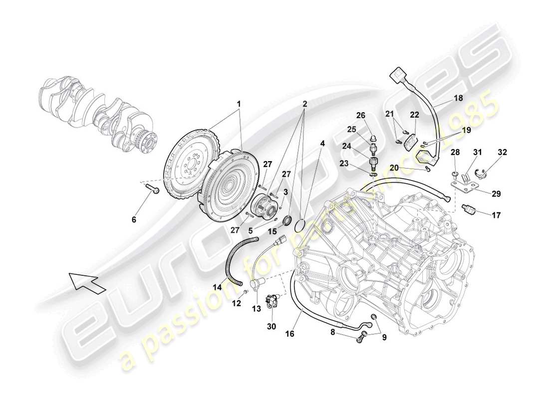 lamborghini lp550-2 spyder (2010) diagramme de pièce de couplage