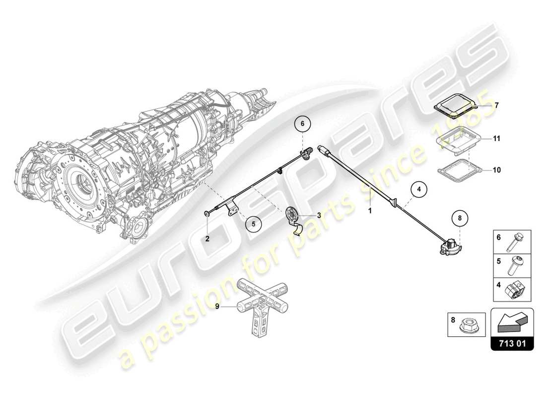 lamborghini urus performante (2024) mécanisme de sélecteur schéma des pièces