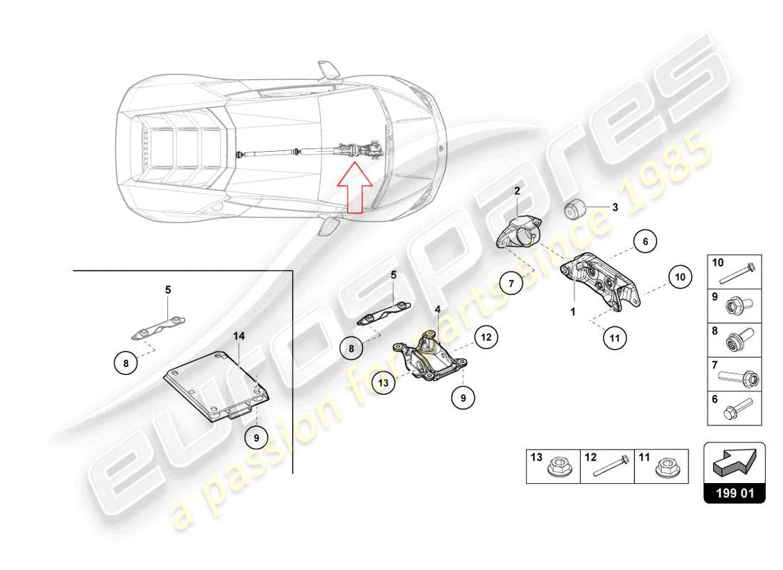 lamborghini evo coupe 2wd (2021) pièce de roulement schéma des pièces