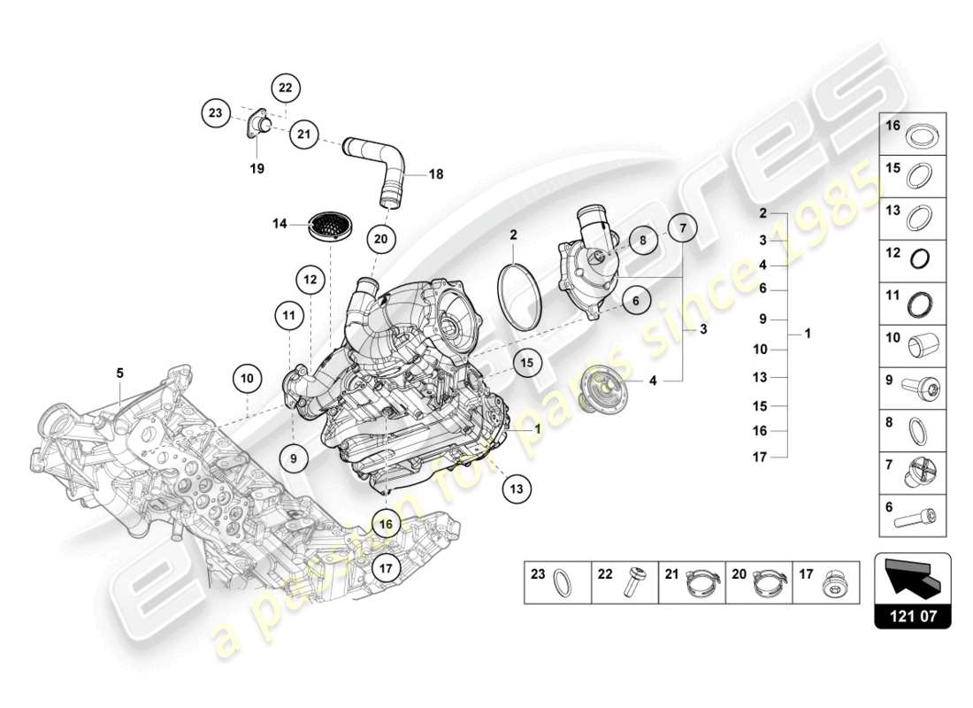 lamborghini evo coupe 2wd (2021) pompe à huile schéma des pièces