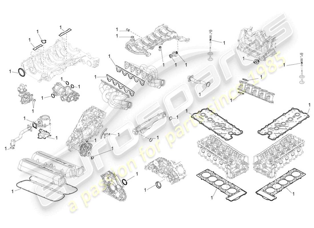 lamborghini gallardo spyder (2008) jeu de joints pour moteur schéma des pièces