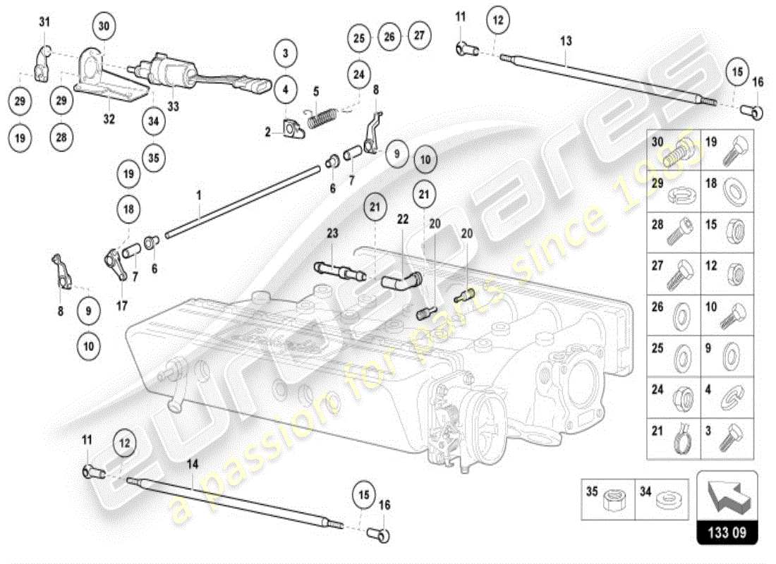 lamborghini diablo vt (1996) diagramme des pièces de liaison