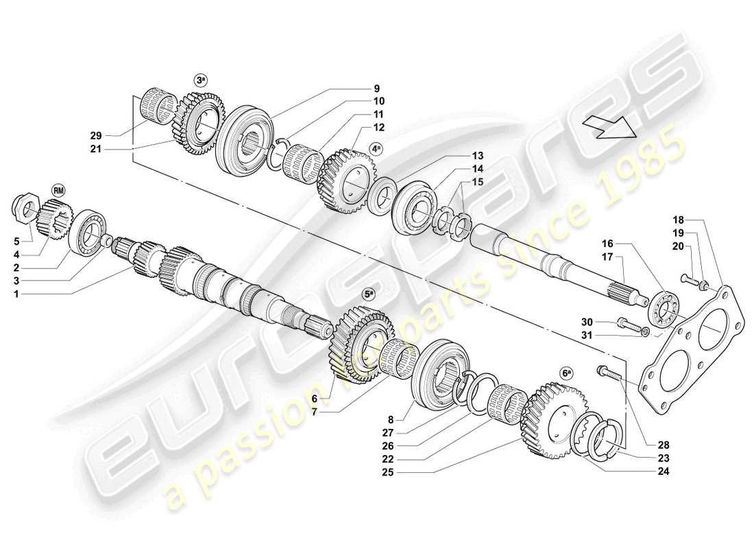 lamborghini blancpain sts (2013) arbre d'entrée schéma des pièces
