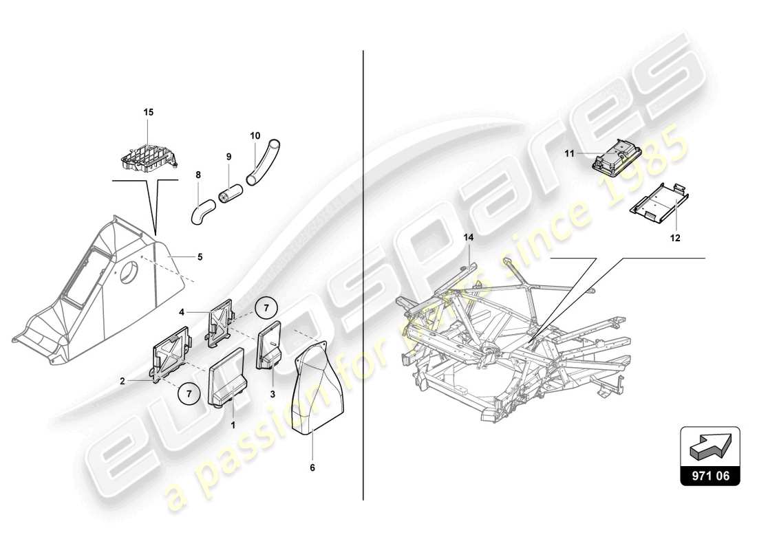 lamborghini super trofeo evo 2 (2022) schéma des pièces centraline abitacolo