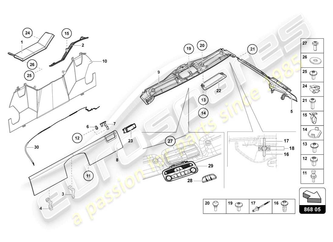 lamborghini lp770-4 svj roadster (2022) décor intérieur schéma des pièces