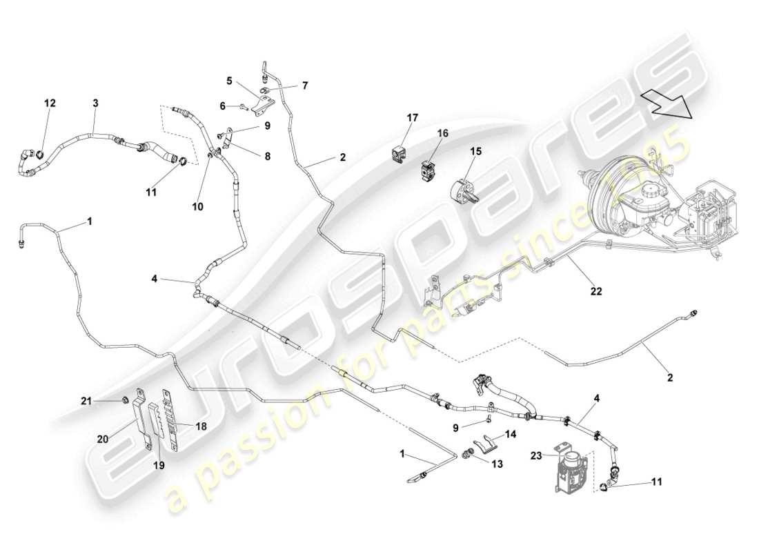 lamborghini lp560-2 coupe 50 (2014) schéma des pièces du tuyau de frein