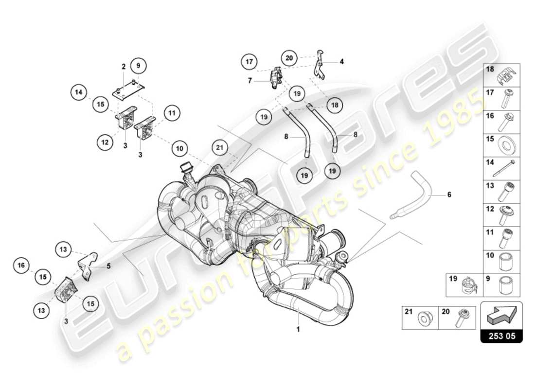 lamborghini sto (2023) silencieux schéma des pièces