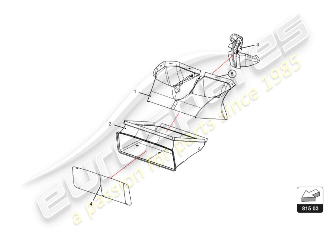 lamborghini super trofeo evo 2 (2022) conduit d'air avant schéma des pièces