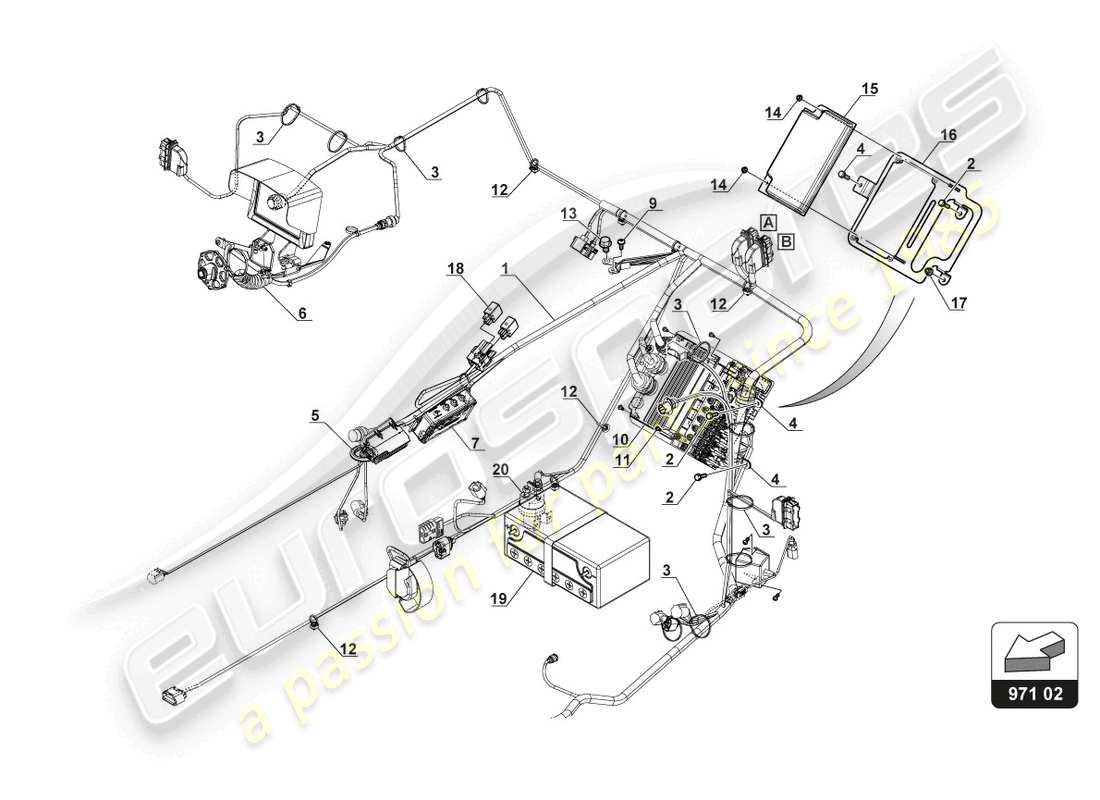 lamborghini gt3 (2017) schéma des pièces du métier à tisser à châssis