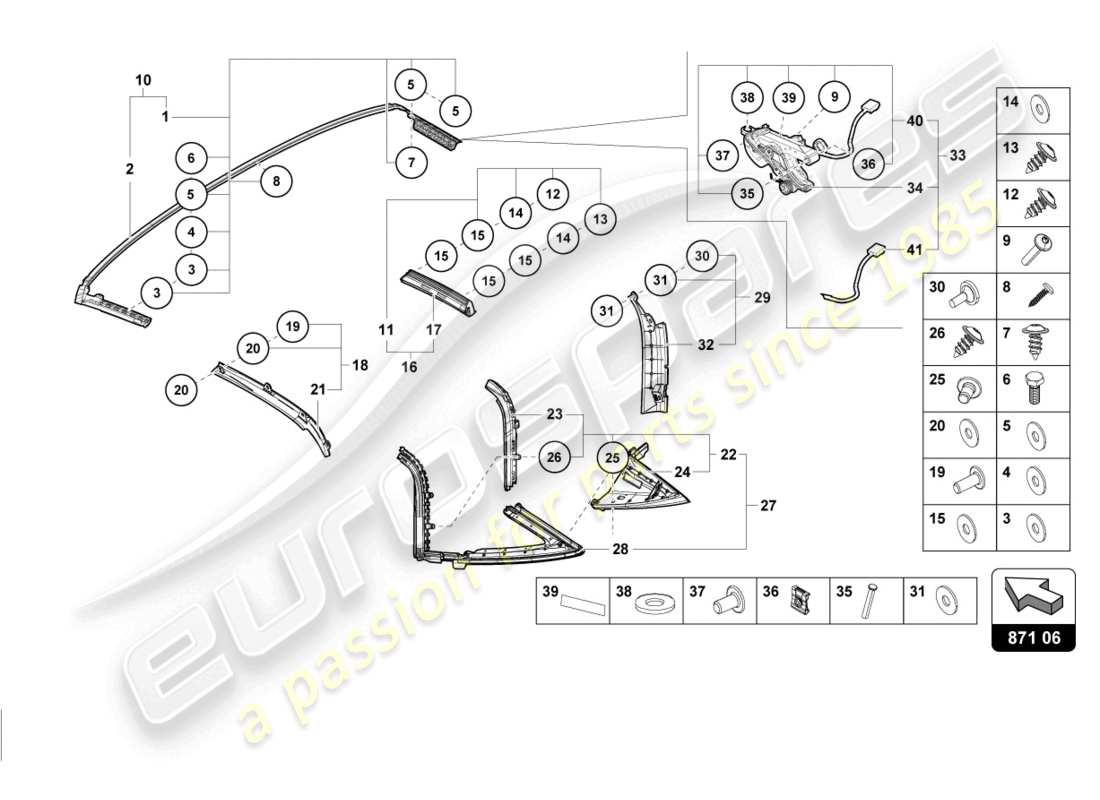 lamborghini evo spyder (2023) joint schéma des pièces