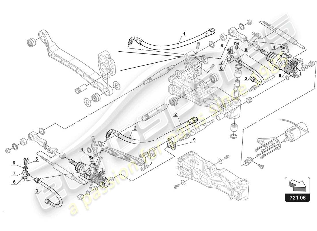 lamborghini gt3 (2017) mécanisme de pédale schéma des pièces