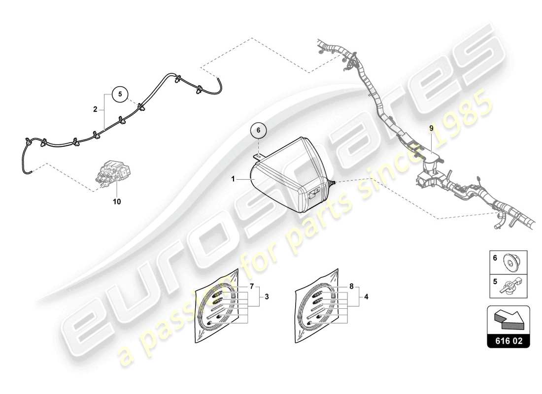 lamborghini urus s (2024) dispositif de levage schéma des pièces