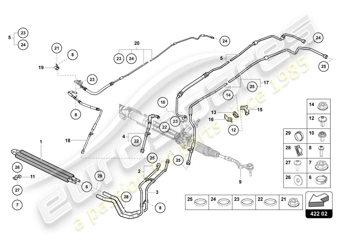 lamborghini sian roadster (2021) direction assistée schéma des pièces