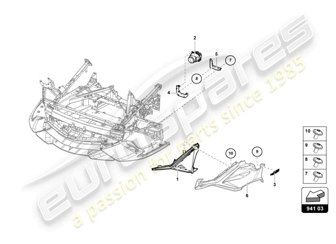 lamborghini sian roadster (2021) schéma des pièces des phares