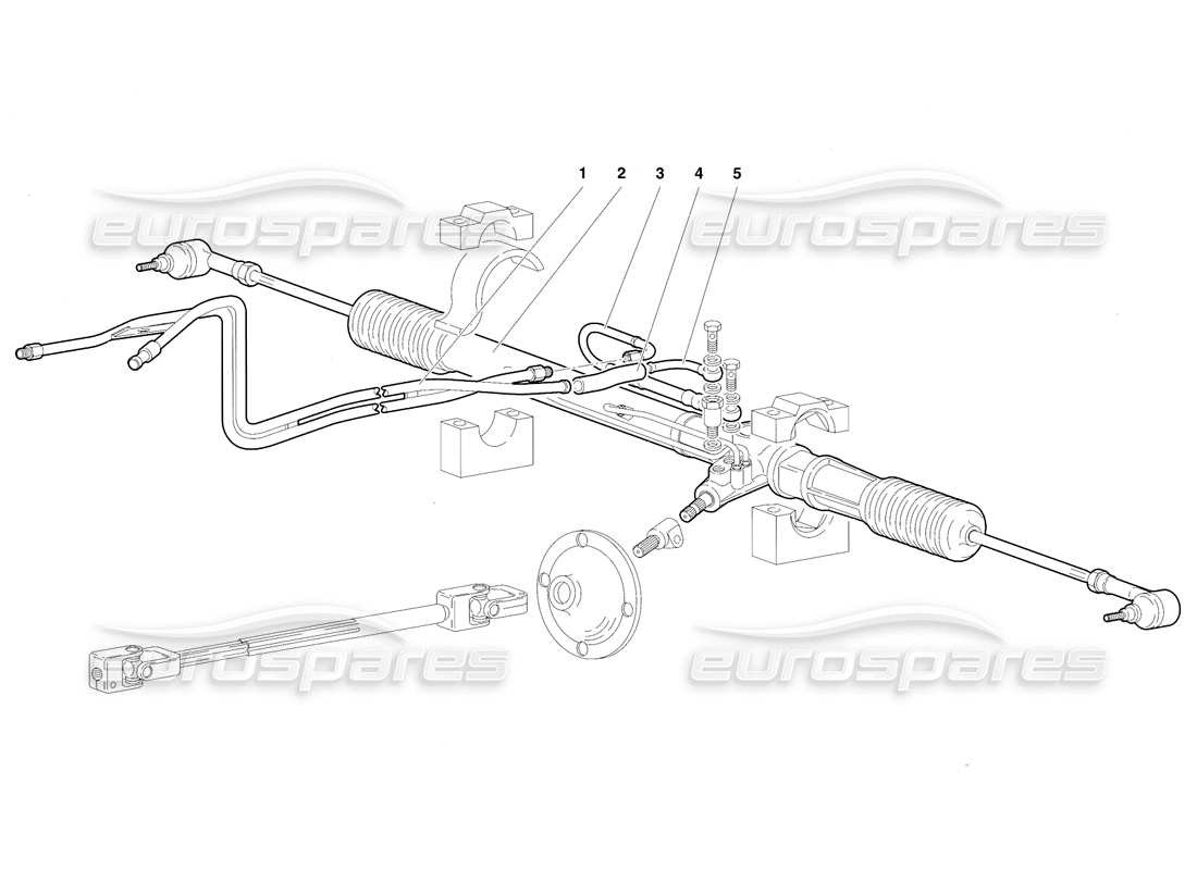 lamborghini diablo sv (1997) direction (valable pour rh d. - mars 1997) schéma des pièces
