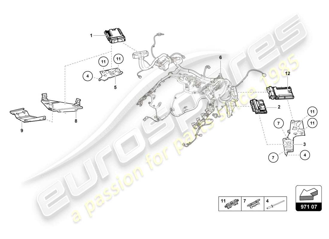 lamborghini evo coupe (2022) unité de commande du moteur schéma des pièces