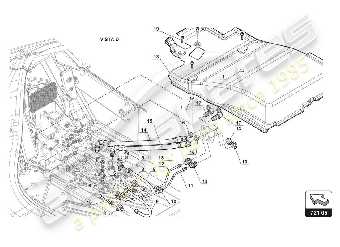 lamborghini gt3 (2017) mécanisme de pédale schéma des pièces