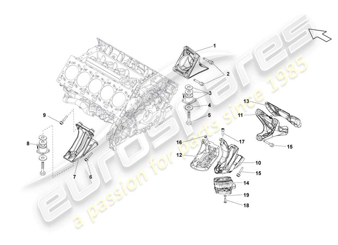 lamborghini lp570-4 sl (2014) pièces de sécurisation pour moteur schéma des pièces