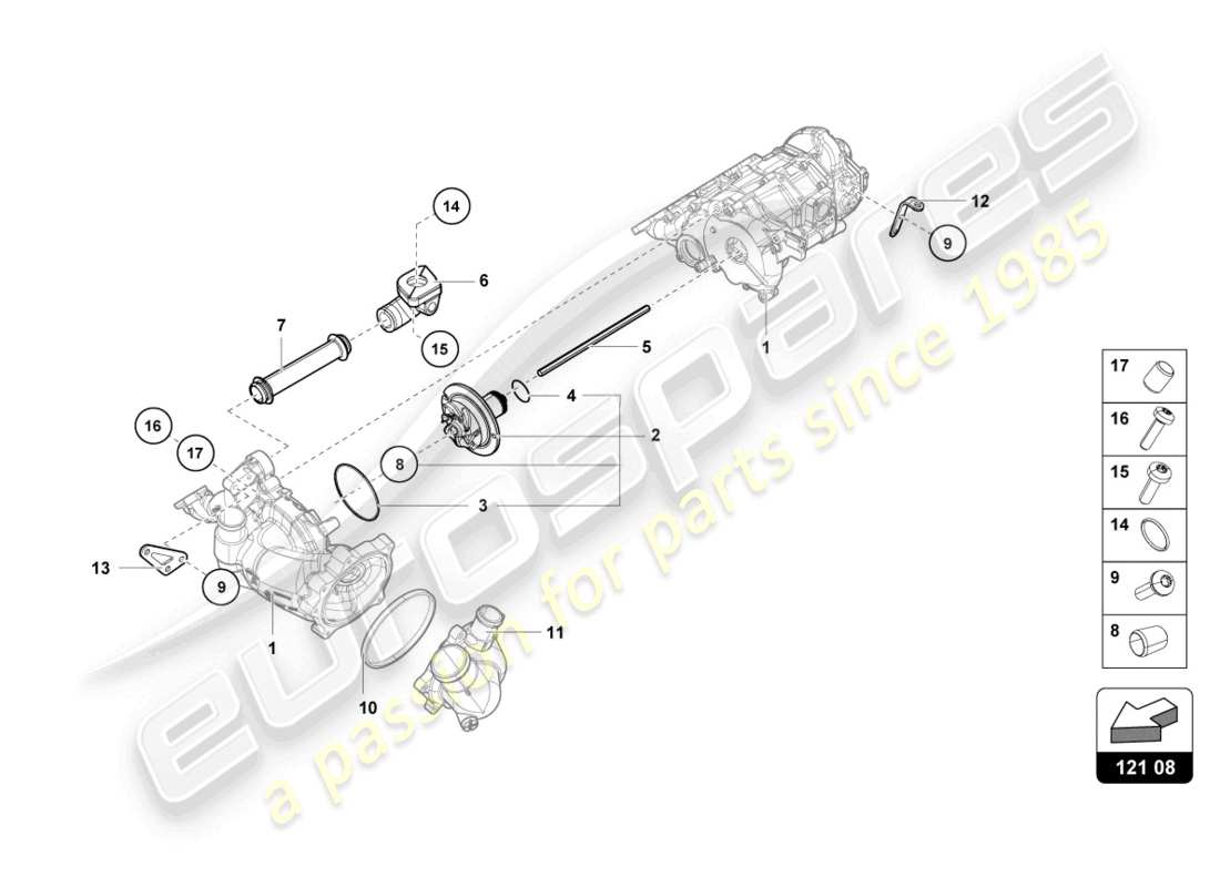 lamborghini evo coupe 2wd (2023) fixation pour arbre intermédiaire de pompe à huile schéma des pièces