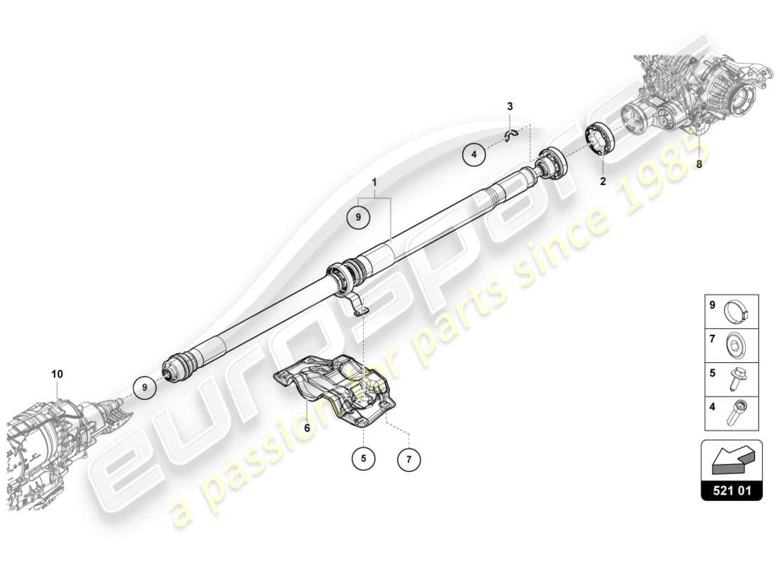 lamborghini urus s (2024) arbre de transmission schéma des pièces