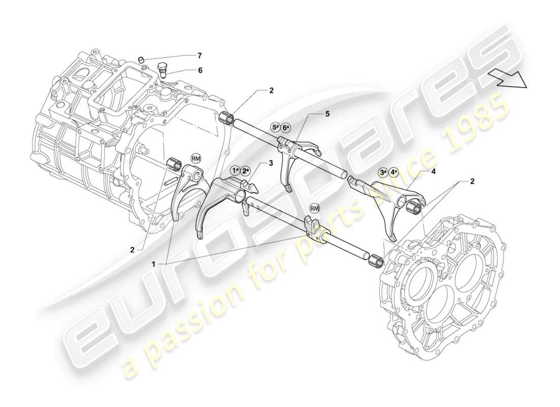 lamborghini lp570-4 sl (2014) fourche de sélecteur schéma des pièces