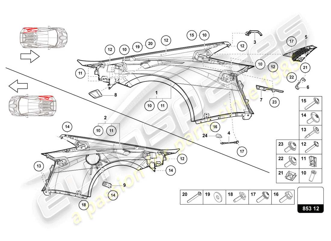 lamborghini sto (2022) aile schéma des pièces