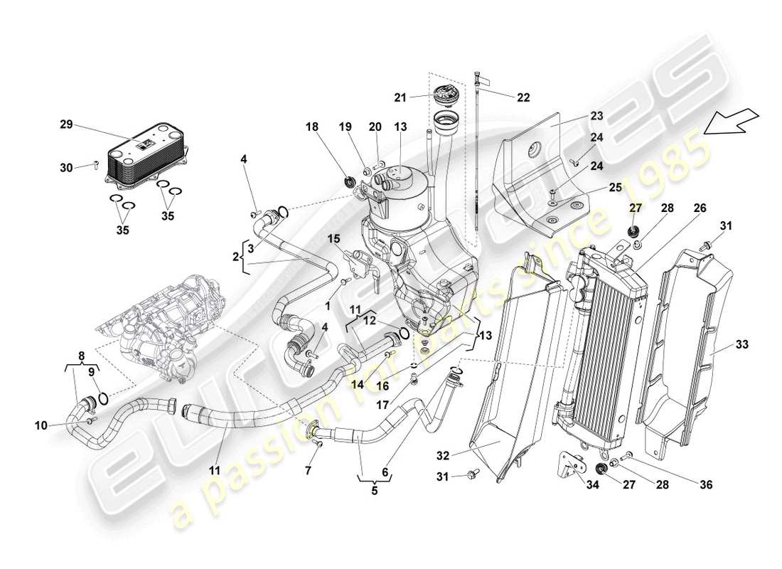 lamborghini lp570-4 sl (2014) récipient d'huile schéma des pièces