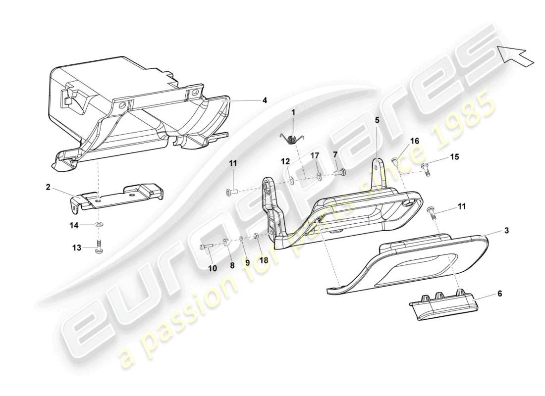 lamborghini lp550-2 coupe (2013) compartiment de rangement schéma des pièces